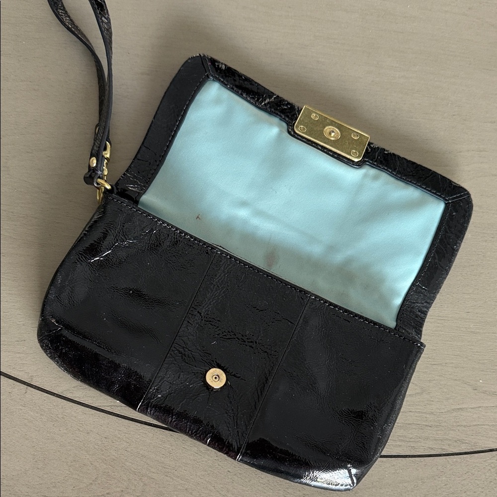 Coach Black Wristlet with Gold Accent - Picture 4 of 5